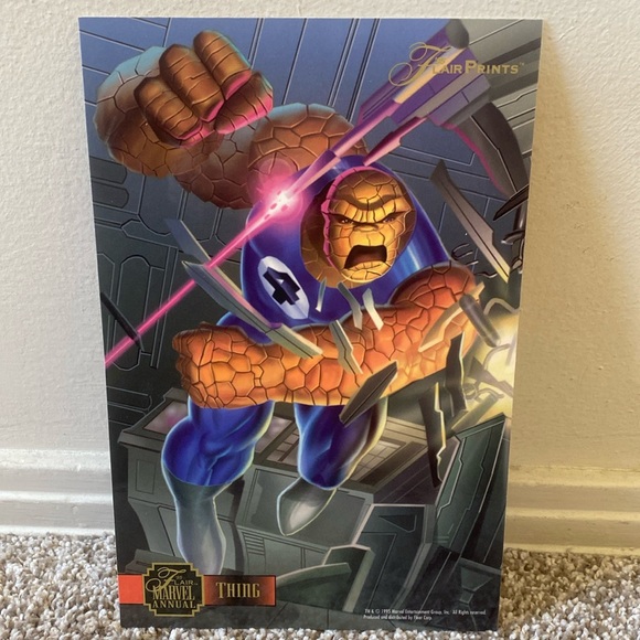 1995 FLAIR PRINTS "THING" #290 MARVEL COMIC JUMBO CARD - Picture 1 of 8